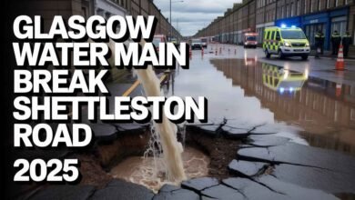 GLASGOW WATER MAIN BREAK SHETTLESTON ROAD 2025 GLASGOW WATER MAIN BREAK SHETTLESTON ROAD