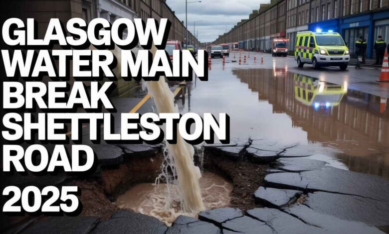 GLASGOW WATER MAIN BREAK SHETTLESTON ROAD 2025 GLASGOW WATER MAIN BREAK SHETTLESTON ROAD